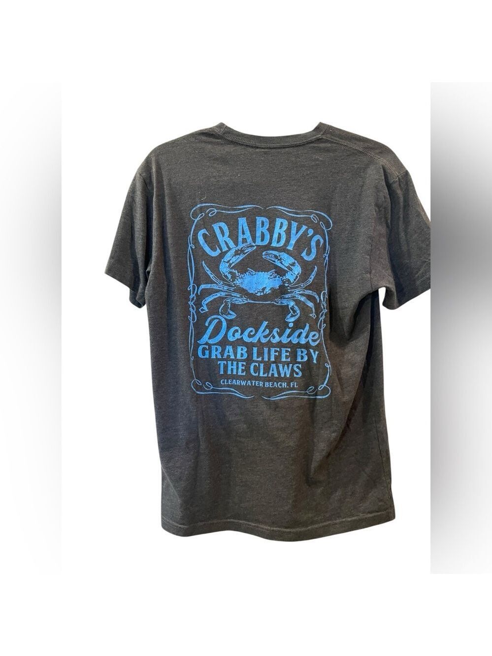 Crabby's Dockside Clearwater Beach Florida Black T-Shirt Crab Life Adult Small